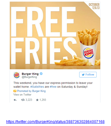 реклама бургер кинг, продвижение в твиттере