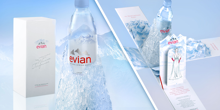 реклама минеральной воды evian